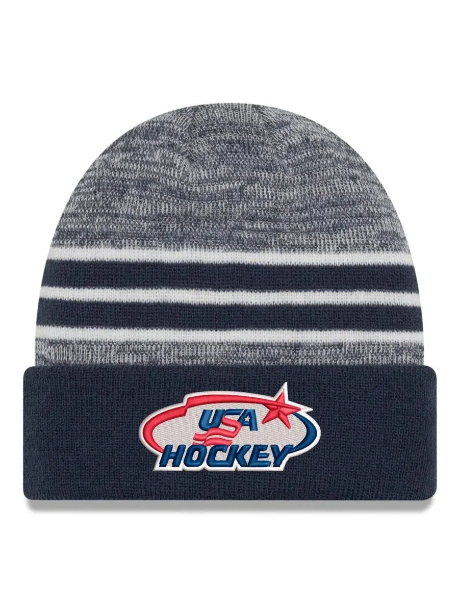 Шапка вязаная с отворотом US Hockey New Era — изображение 1 из 2, темно-синий темно-синий