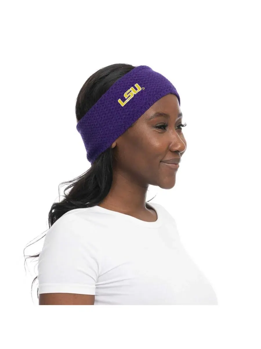ZooZatz Фиолетовая вязаная повязка на голову с символикой команды LSU Tigers — изображение 2 из 2, фиолетовый