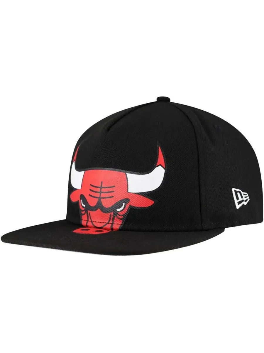New Era Мужская черная бейсболка-снепбек Chicago Bulls с объемным принтом и логотипом — изображение 1 из 5, черный