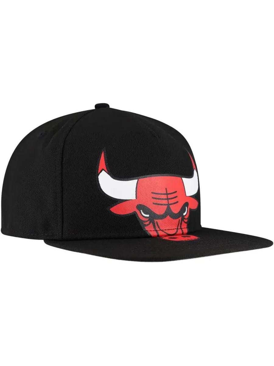New Era Мужская черная бейсболка-снепбек Chicago Bulls с объемным принтом и логотипом — изображение 4 из 5, черный