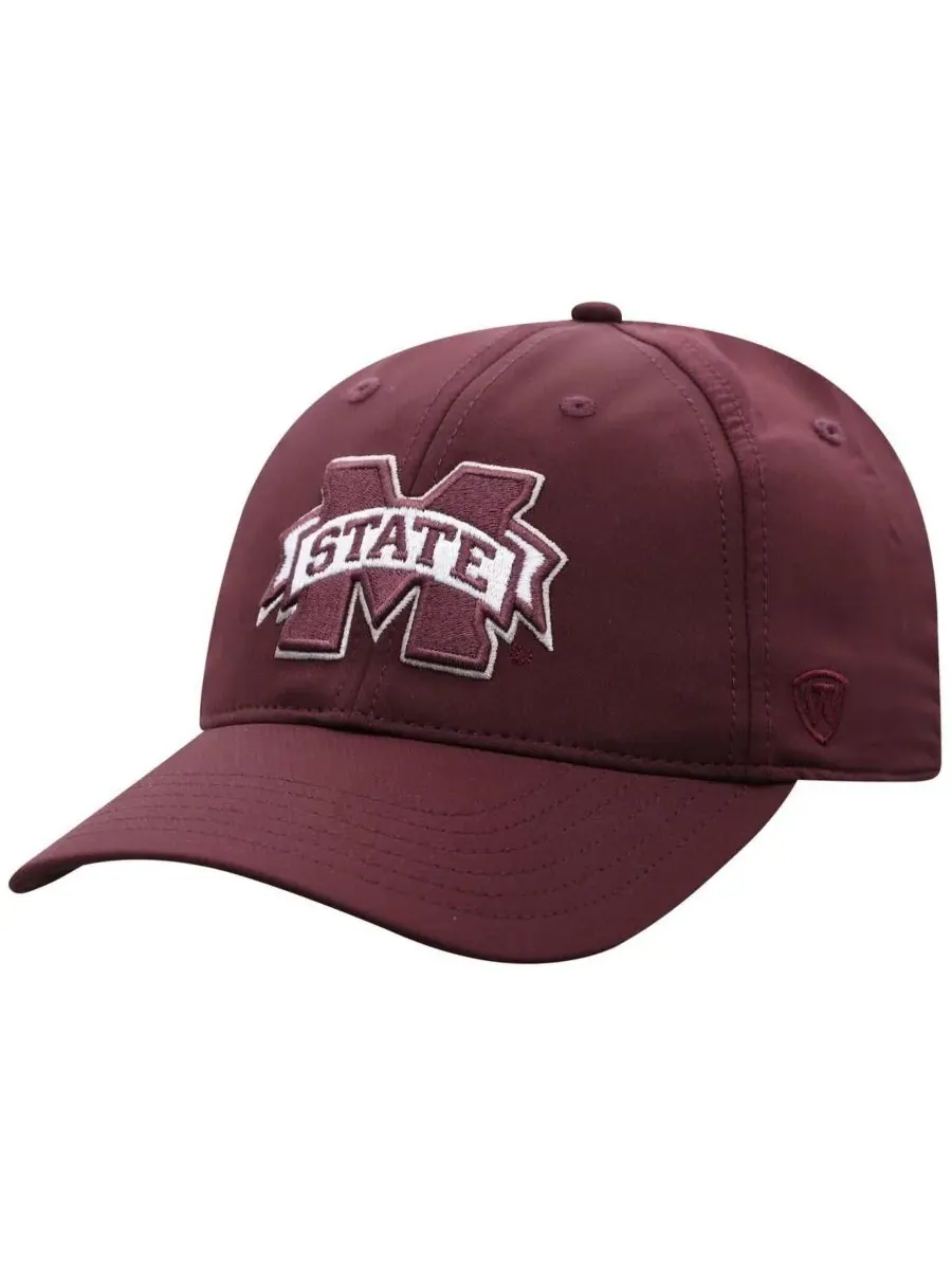 Top of the World Мужская регулируемая кепка бордового цвета с символикой команды Mississippi State — изображение 1 из 4