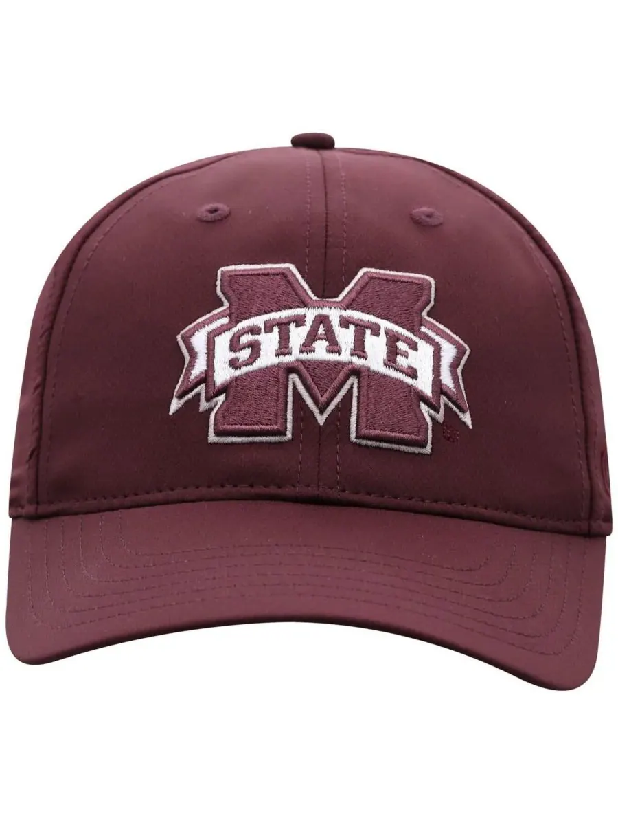 Top of the World Мужская регулируемая кепка бордового цвета с символикой команды Mississippi State — изображение 3 из 4