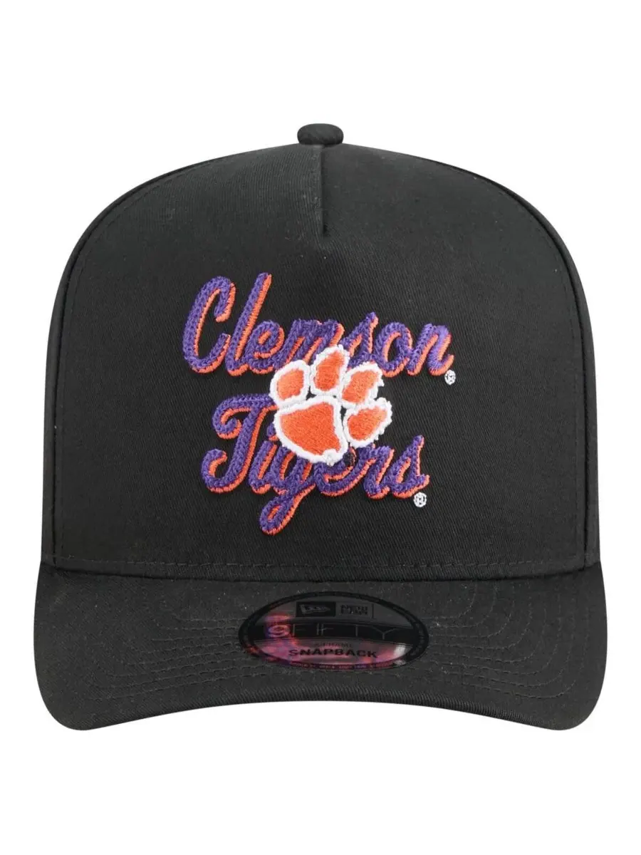 New Era Мужская черная винтажная бейсболка Clemson Tigers с цепочным стежком 9FIFTY A-Frame Snapback — изображение 2 из 5