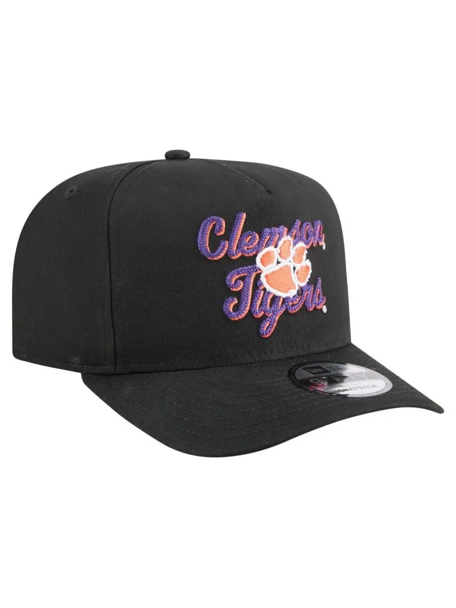 New Era Мужская черная винтажная бейсболка Clemson Tigers с цепочным стежком 9FIFTY A-Frame Snapback — изображение 3 из 5