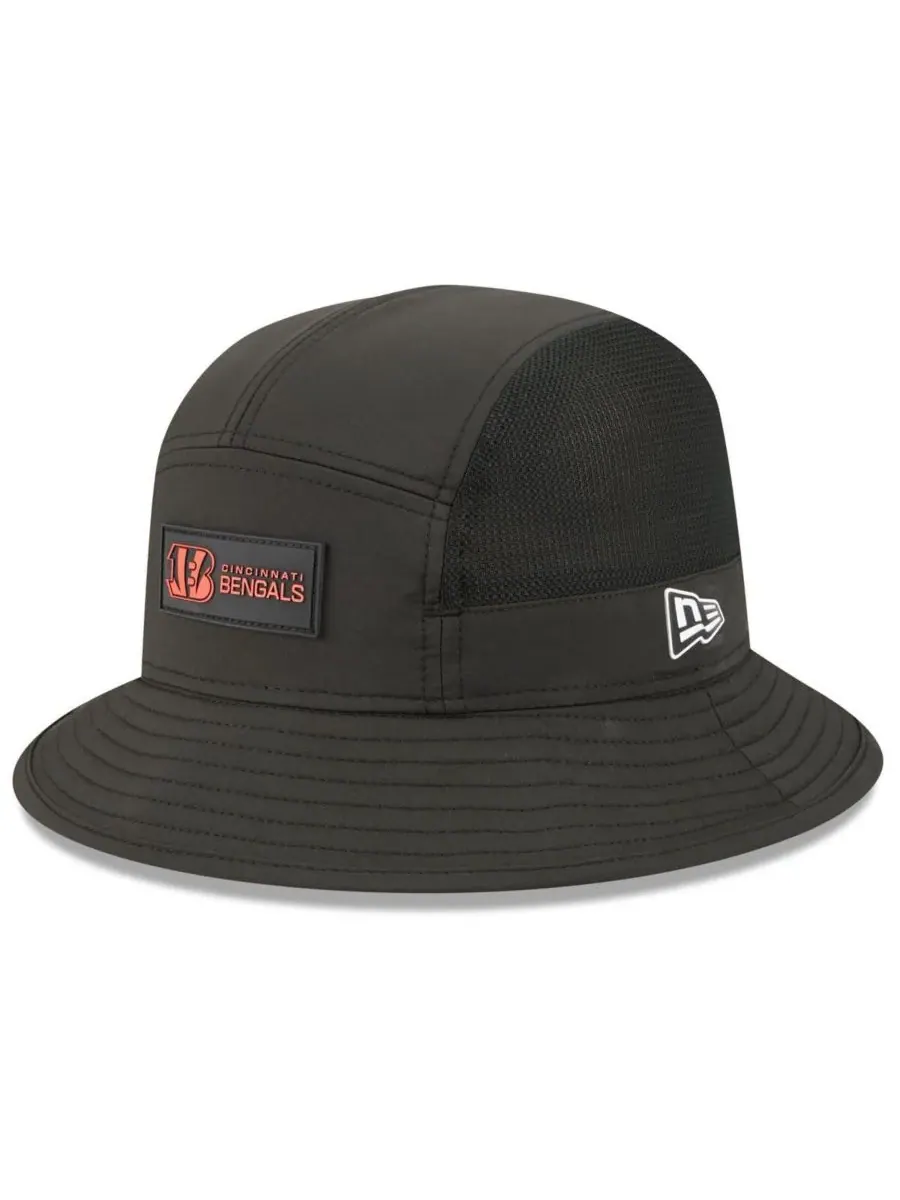 New Era Мужская черная панама с символикой команды Cincinnati Bengals 2025 Sideline