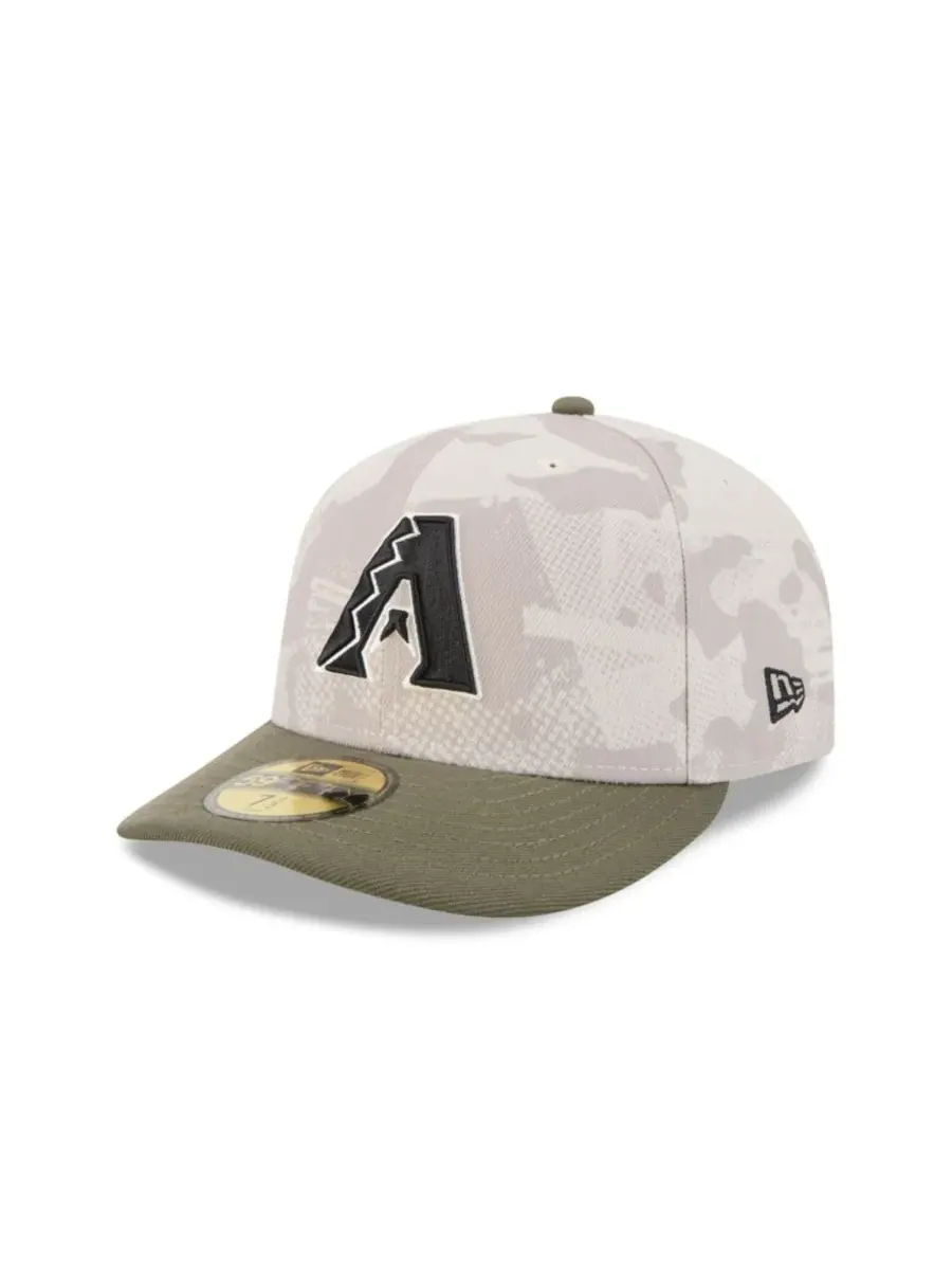 New Era Мужская бейсболка 59FIFTY светло-бежевого/оливкового цвета с символикой Arizona — изображение 1 из 7