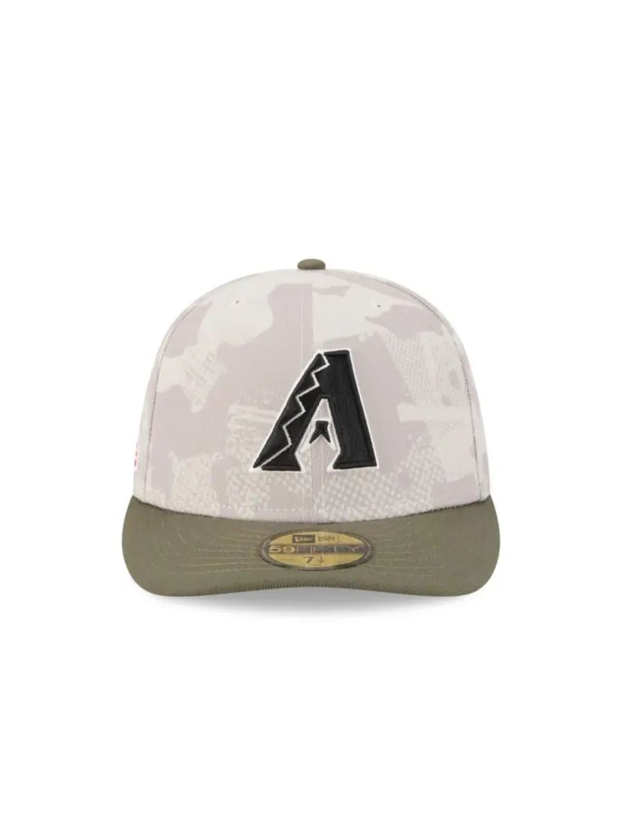 New Era Мужская бейсболка 59FIFTY светло-бежевого/оливкового цвета с символикой Arizona — изображение 3 из 7