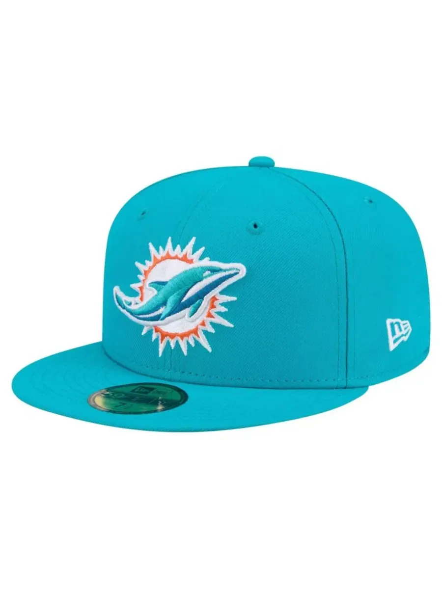 Кепка New Era 59FIFTY с высокой тульей, плоским козырьком, с вышивкой команды — изображение 1 из 7, голубой
