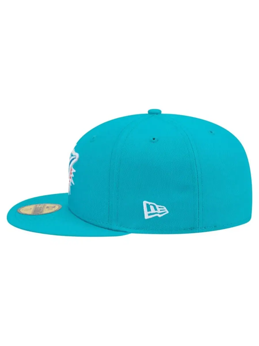 Кепка New Era 59FIFTY с высокой тульей, плоским козырьком, с вышивкой команды — изображение 6 из 7, голубой