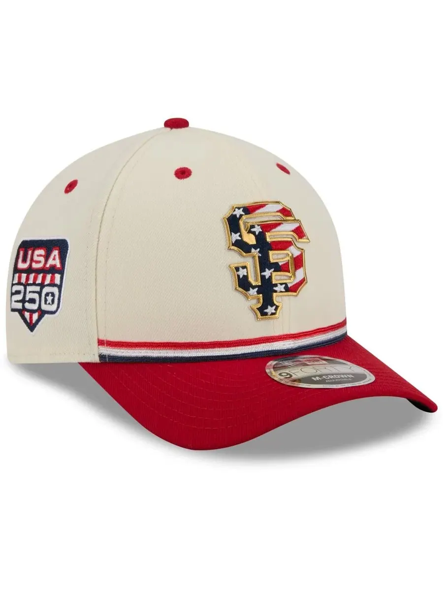 Бейсболка New Era San Francisco Giants USA 250 — изображение 1 из 5, кремовый красный