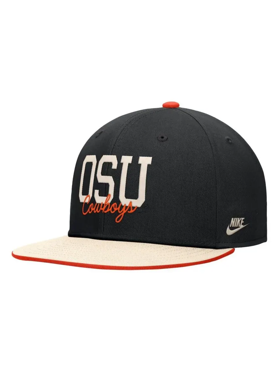 Nike Мужская черная бейсболка Oklahoma State Cowboys Script Pro Dri-FIT Snapback — изображение 1 из 2, черный