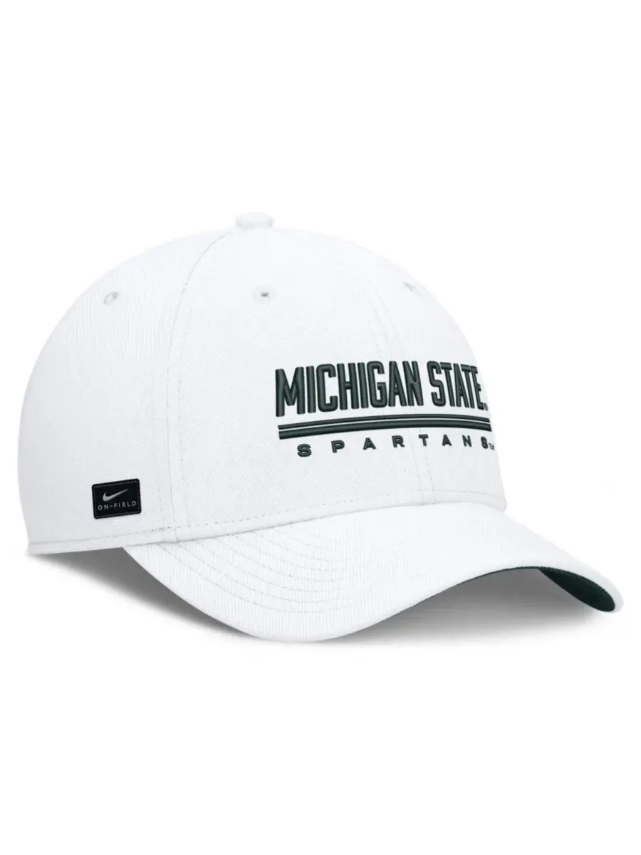Кепка Nike Michigan State Spartans Game Day Rise Swooshflex — изображение 3 из 4, белый