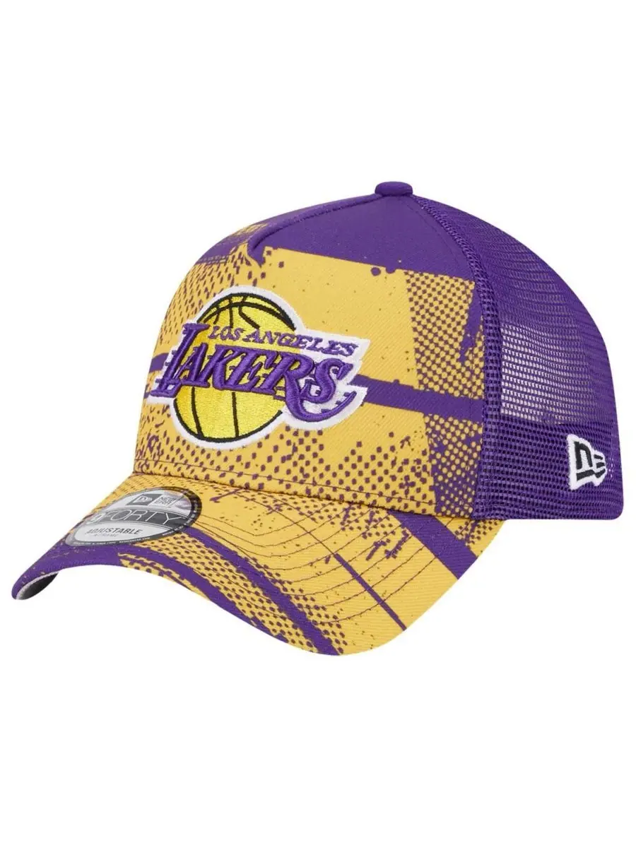 New Era Мужская фиолетово-золотая кепка-тракер Los Angeles Lakers Tip Off A-Frame Trucker 9FORTY с — изображение 2 из 5
