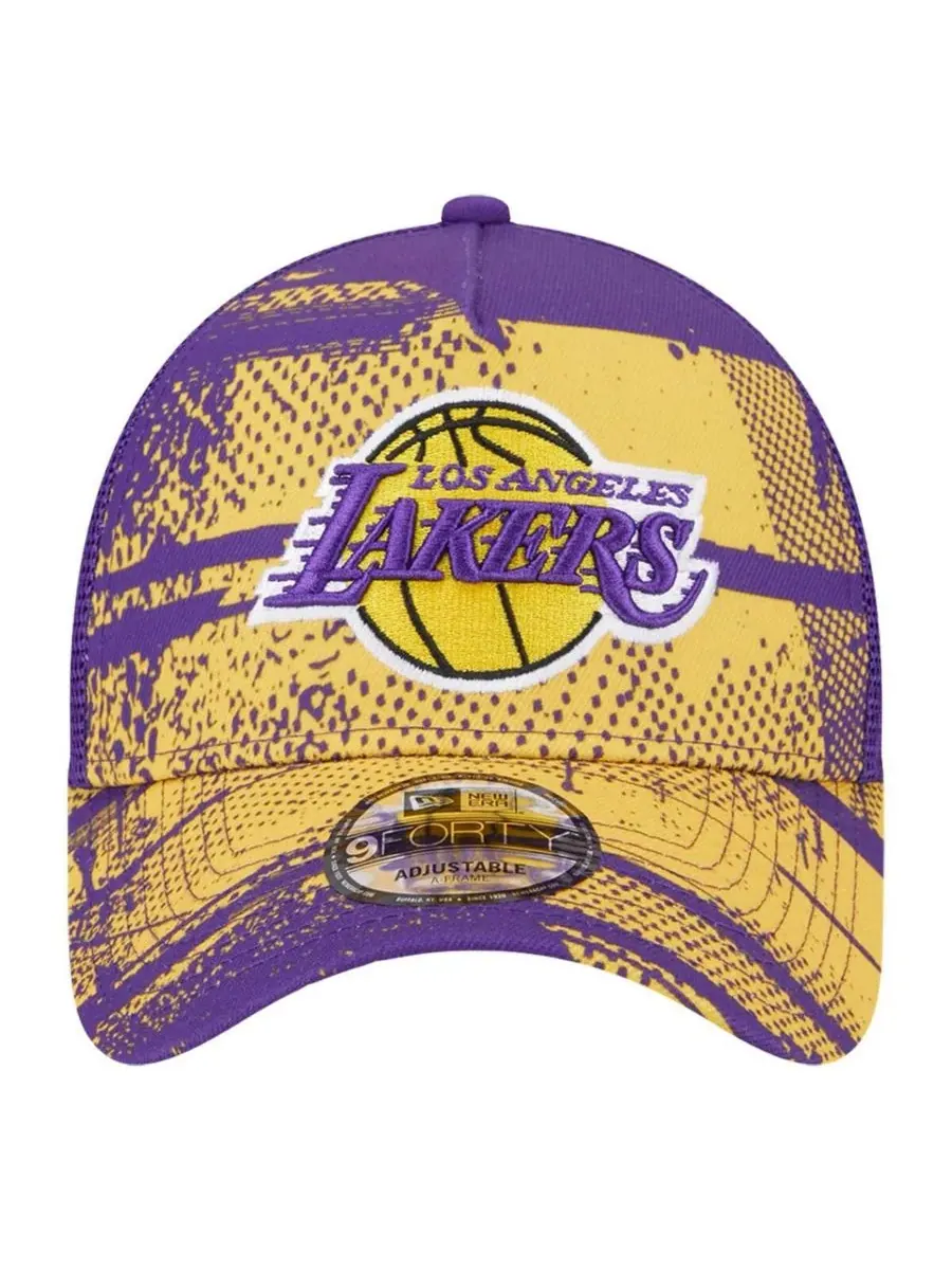 New Era Мужская фиолетово-золотая кепка-тракер Los Angeles Lakers Tip Off A-Frame Trucker 9FORTY с — изображение 4 из 5