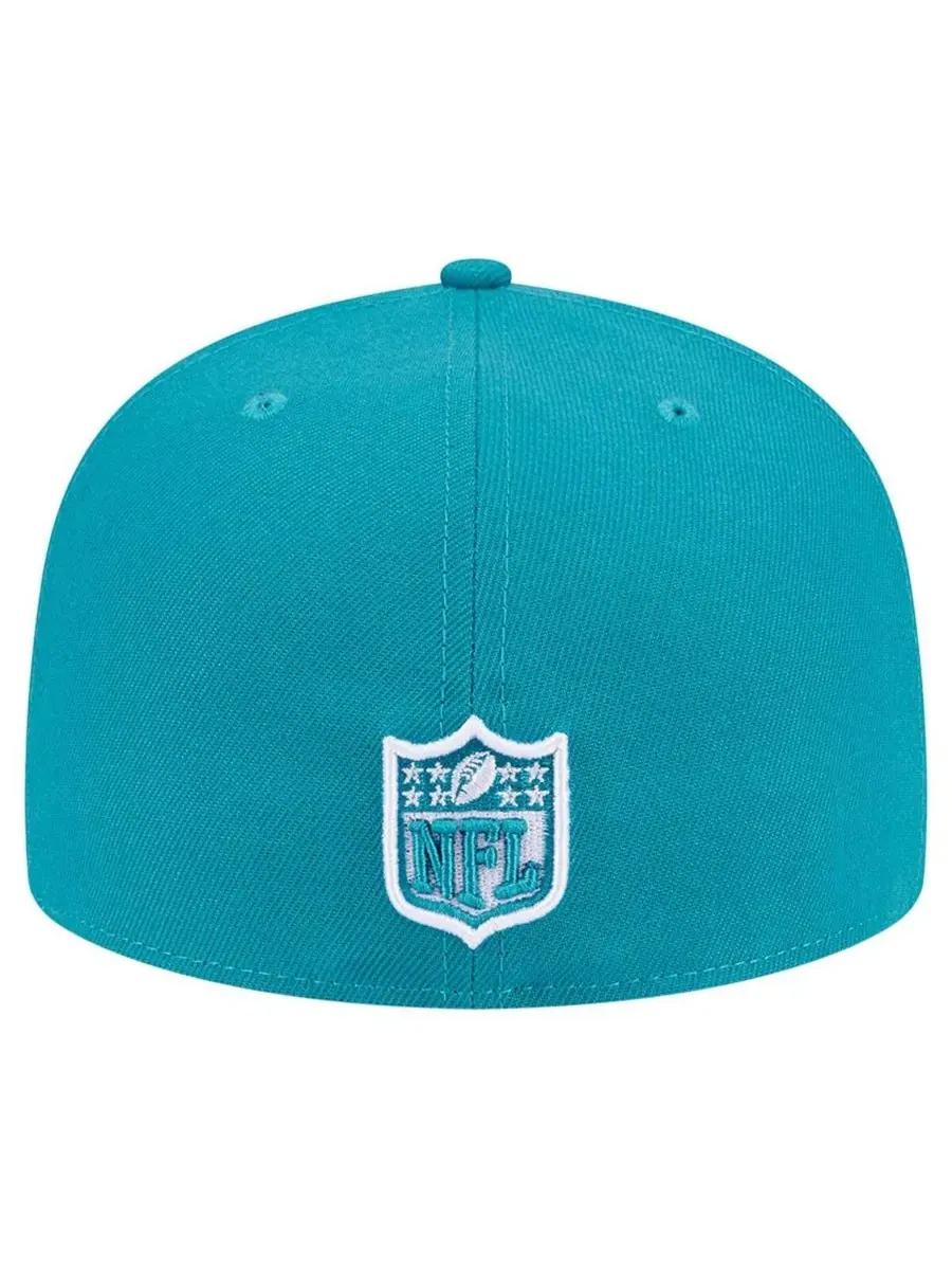 Мужская клетчатая кепка Aqua Miami Dolphins 59FIFTY New Era — изображение 3 из 4, голубой