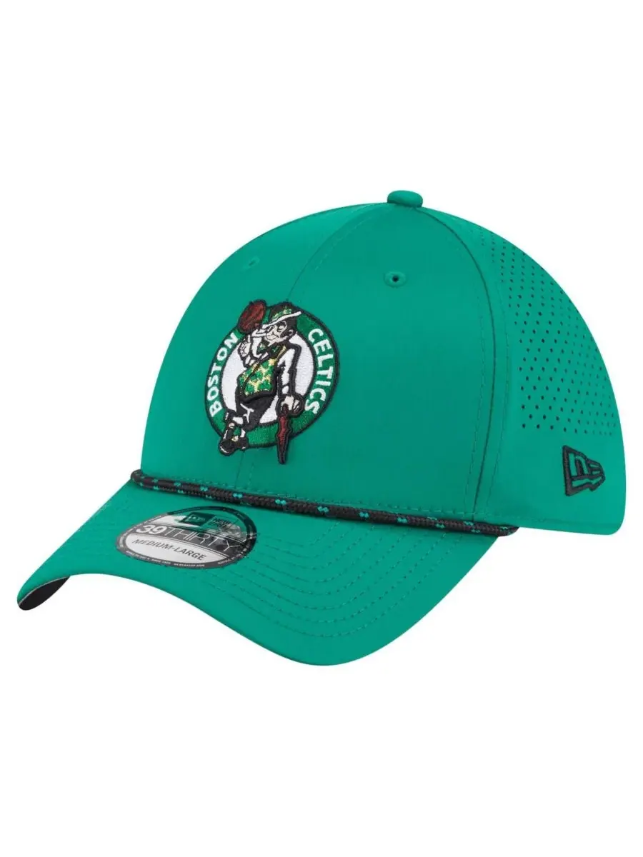 New Era Мужская бейсболка Boston Celtics Featherweight Poly Rope Flex 39Thirty ярко-зеленого цвета — изображение 1 из 5