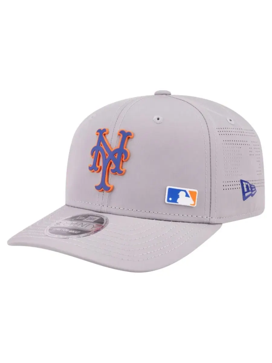 Кепка New Era New York Mets 9SEVENTY с перфорацией, серая — изображение 1 из 4, серый