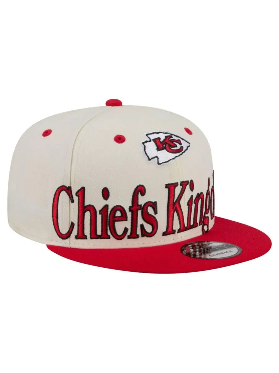 Кепка с принтом Kansas City Chiefs Oversized Slogan 9FIFTY New Era — изображение 1 из 7, бежевый
