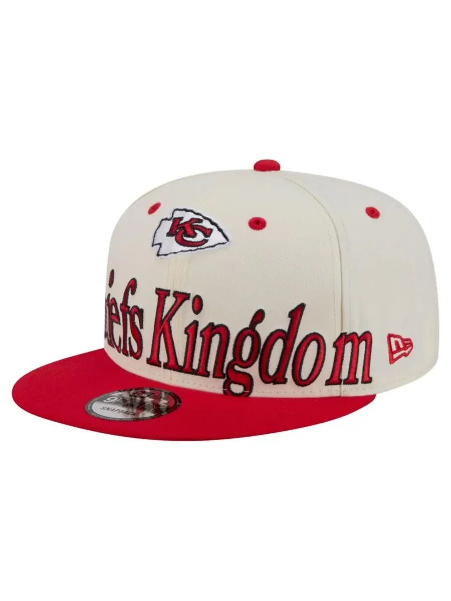 Кепка с принтом Kansas City Chiefs Oversized Slogan 9FIFTY New Era — изображение 3 из 7, бежевый