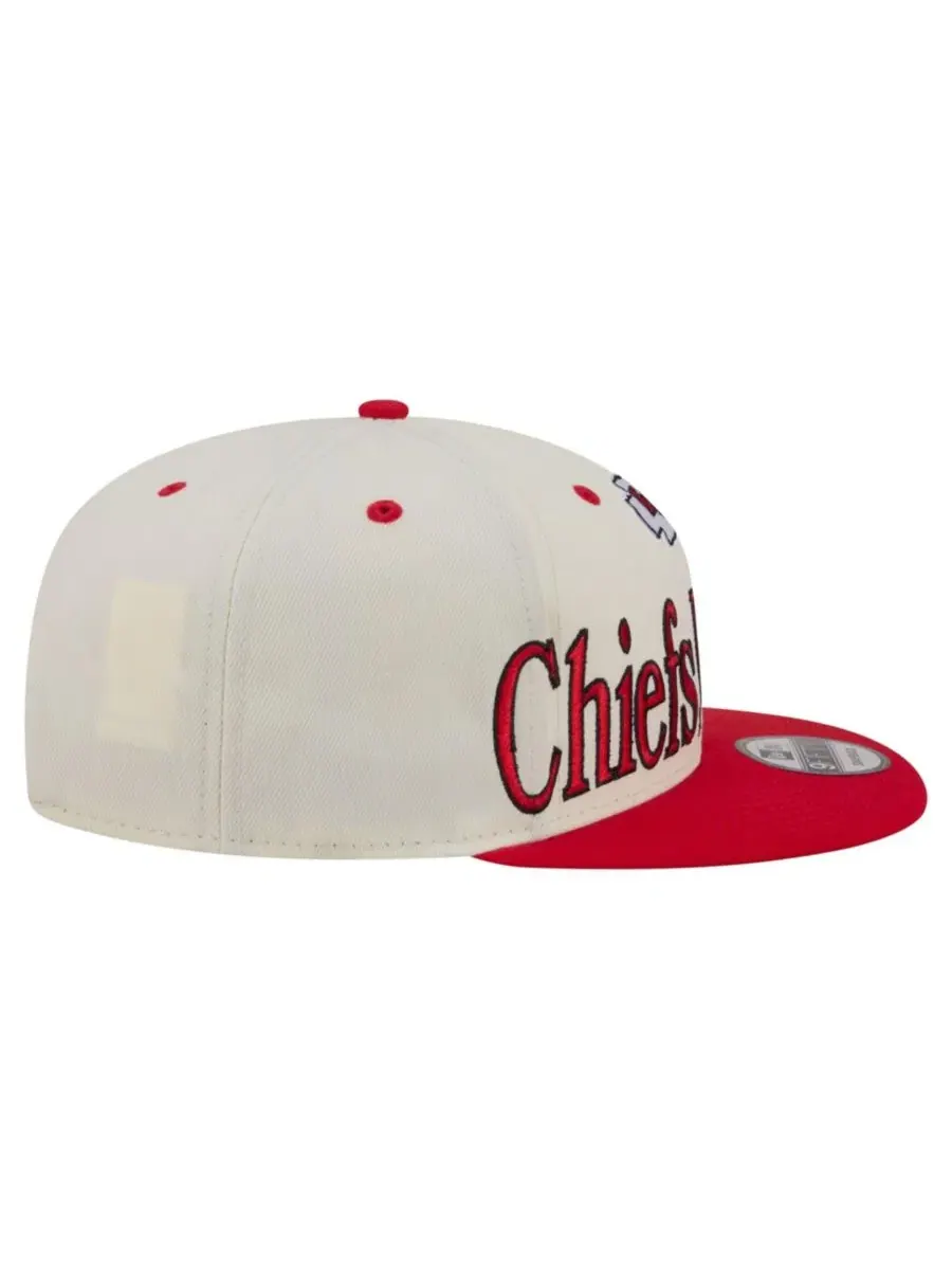 Кепка с принтом Kansas City Chiefs Oversized Slogan 9FIFTY New Era — изображение 6 из 7, бежевый