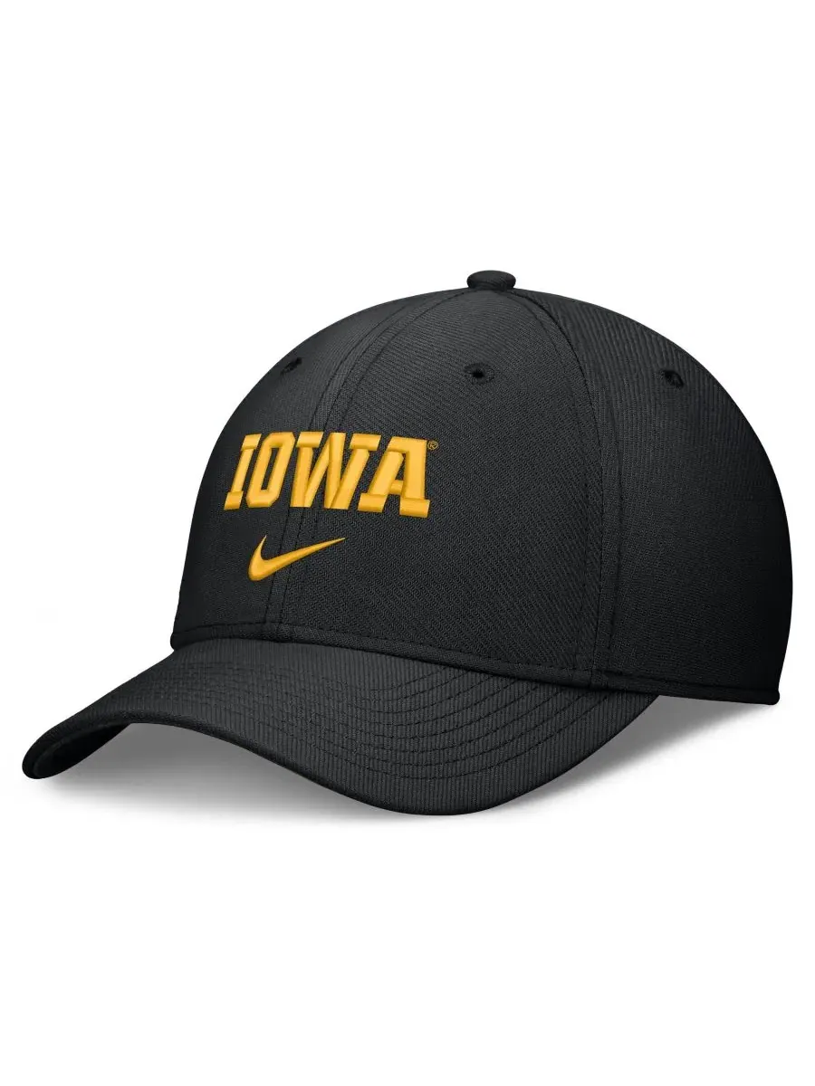 Кепка Nike Iowa Hawkeyes Rise On-Field Swoosh Flex Dri-FIT — изображение 1 из 4, черный