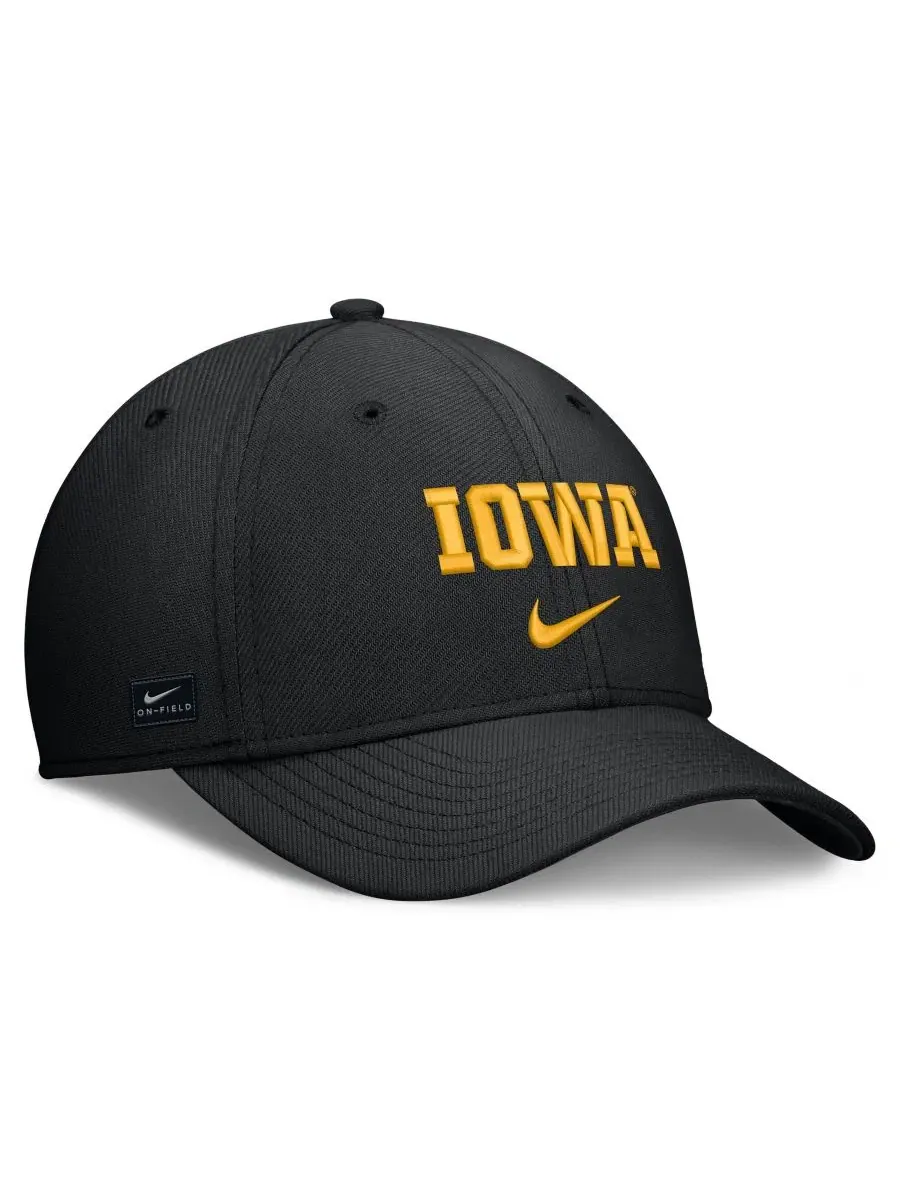 Кепка Nike Iowa Hawkeyes Rise On-Field Swoosh Flex Dri-FIT — изображение 3 из 4, черный