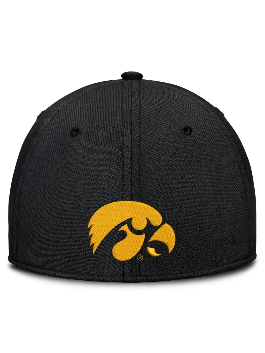 Кепка Nike Iowa Hawkeyes Rise On-Field Swoosh Flex Dri-FIT — изображение 4 из 4, черный