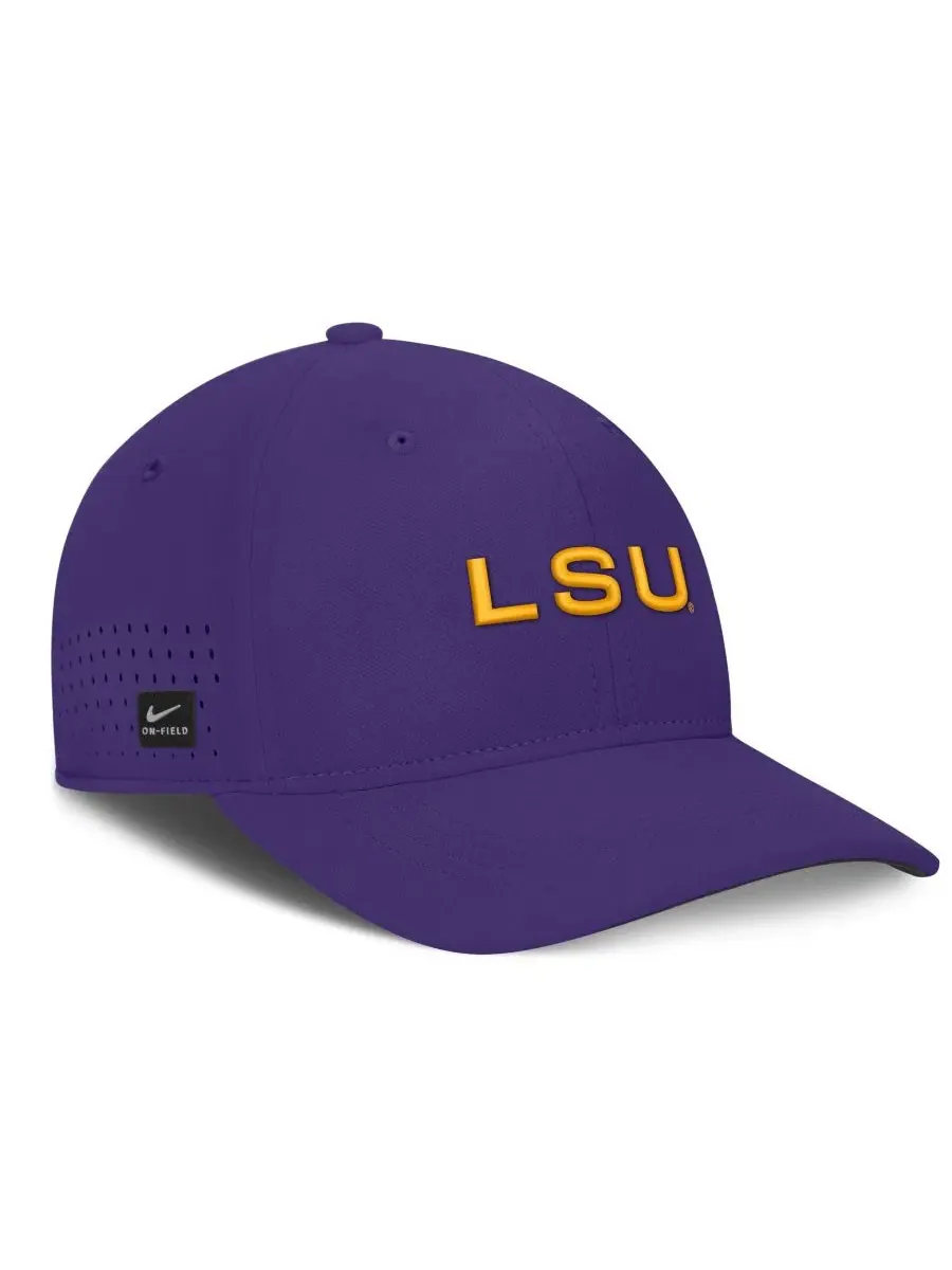 Кепка Nike с вышивкой LSU Tigers, Aerobill Swooshflex Dri-FIT — изображение 3 из 5, фиолетовый