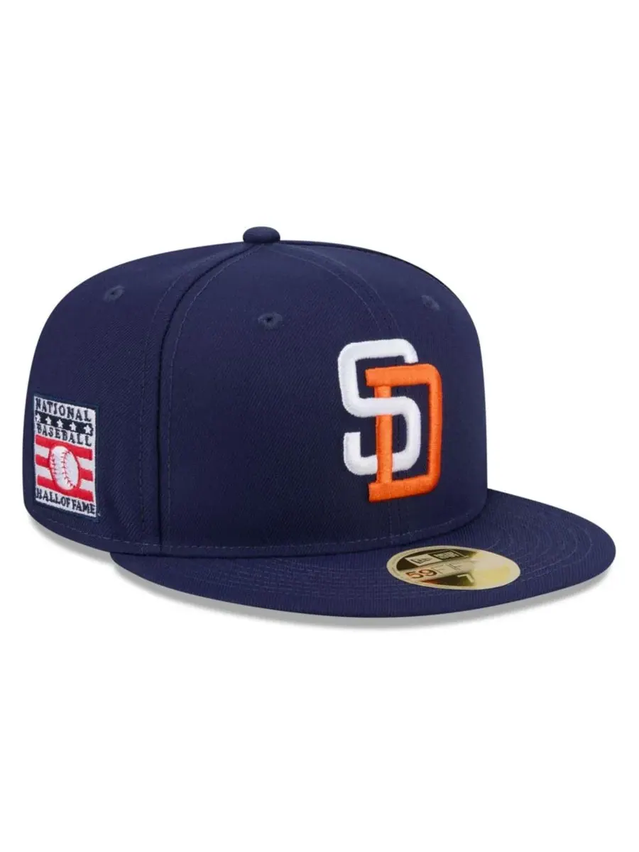 Бейсболка с вышивкой San Diego Padres 2026 Baseball Hall of Fame 59FIFTY New Era — изображение 1 из 5, темно-синий