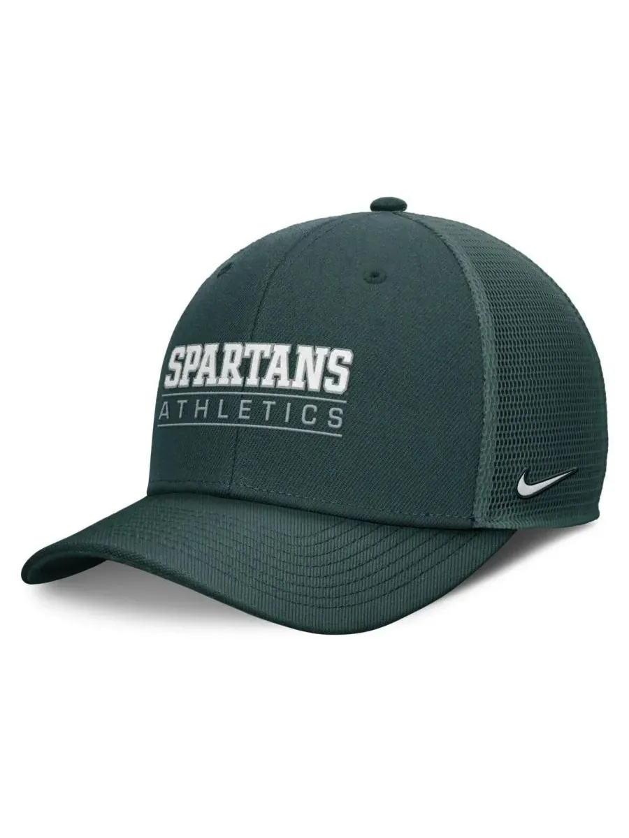 Nike Мужская зеленая регулируемая кепка Michigan State Spartans Rise — изображение 1 из 4, зеленый