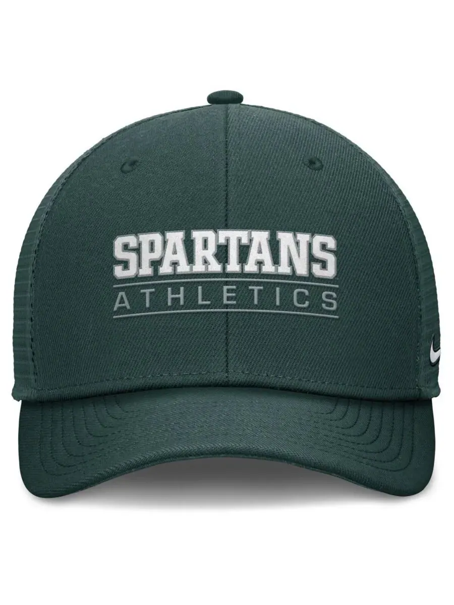 Nike Мужская зеленая регулируемая кепка Michigan State Spartans Rise — изображение 2 из 4, зеленый