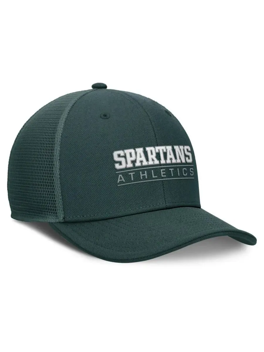 Nike Мужская зеленая регулируемая кепка Michigan State Spartans Rise — изображение 3 из 4, зеленый