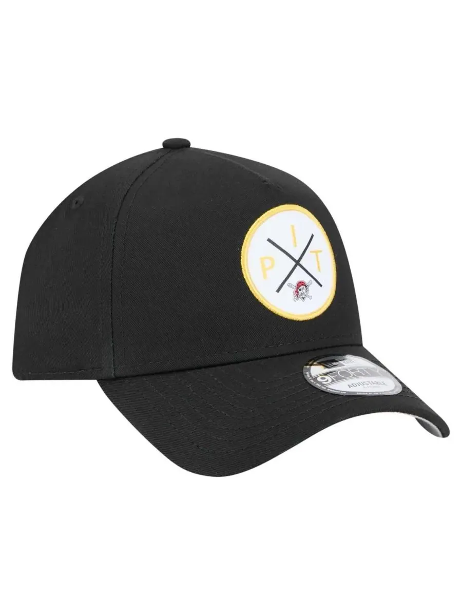 New Era Мужская черная регулируемая кепка Pittsburgh Pirates 9FORTY A-Frame — изображение 4 из 5, черный