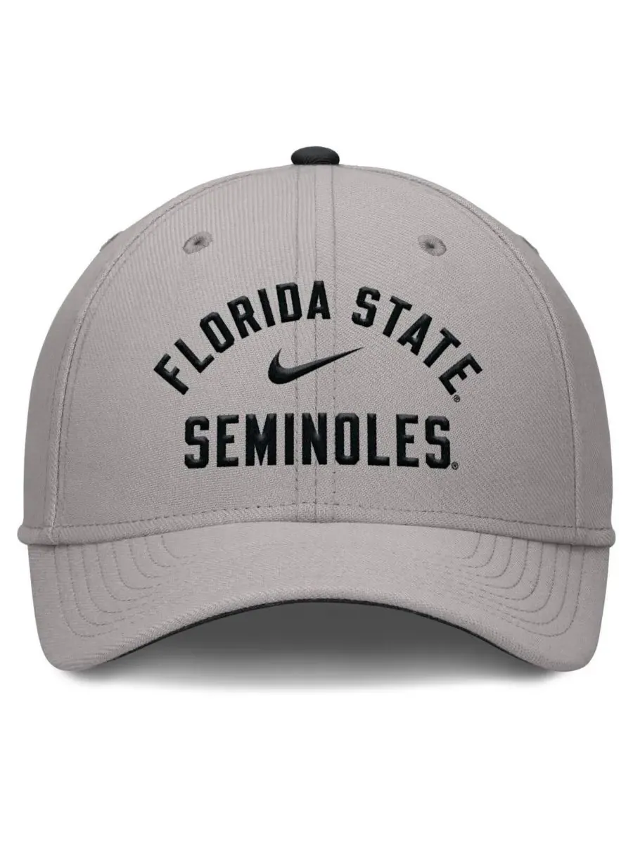 Nike Мужская серая бейсболка Florida State Seminoles Rise Prep Performance Flex Hat — изображение 2 из 4, серый