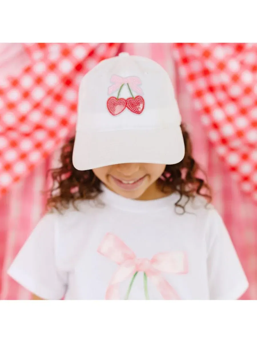 Бейсболка с пайетками на вишне Sweet Wink — изображение 3 из 6, белый