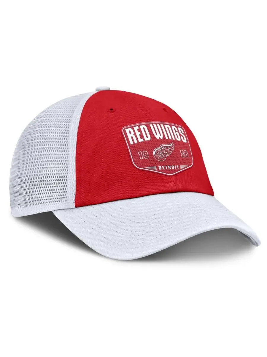 Fanatics Мужская красная регулируемая кепка-тракер Detroit Red Wings Fundamental One-Time Trucker — изображение 2 из 4