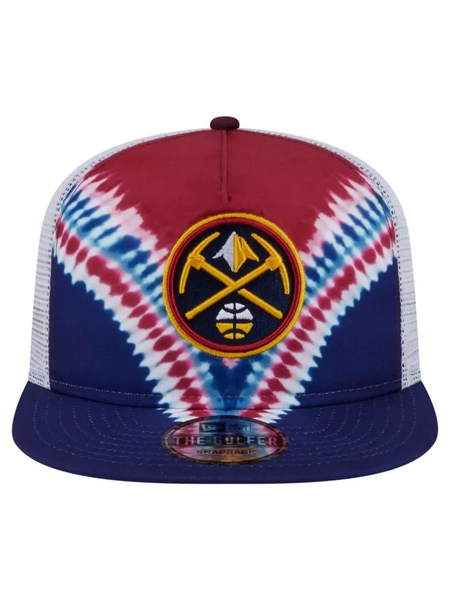 New Era Мужская бейсболка Denver Nuggets в стиле ретро сине-красного цвета с регулируемой застежкой — изображение 3 из 4