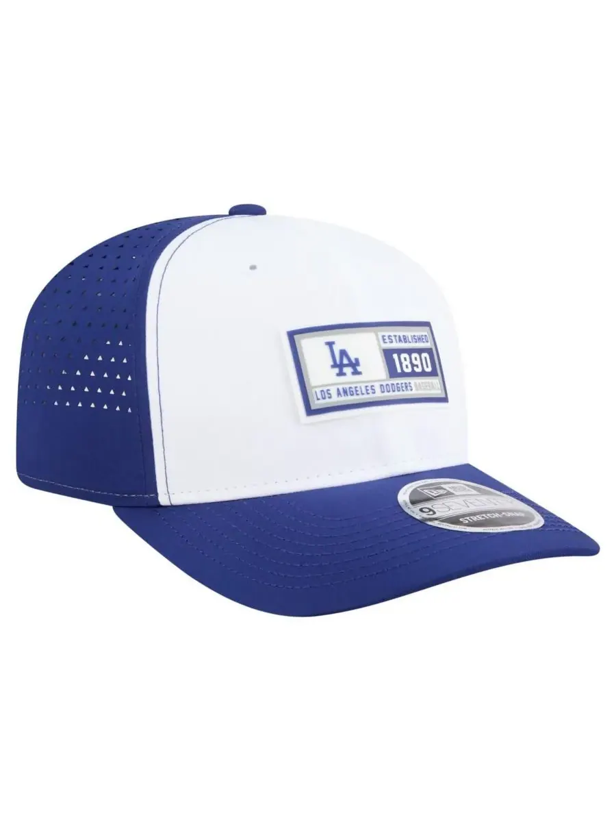 New Era Мужская кепка Los Angeles Dodgers Established Patch 9SEVENTY белого/королевского цвета с — изображение 2 из 4, белый