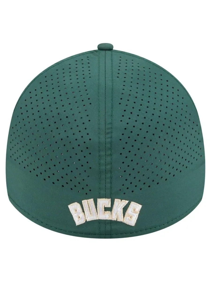 New Era Мужская бейсболка Milwaukee Bucks Featherweight Poly Rope Flex 39Thirty цвета Hunter Green — изображение 4 из 5
