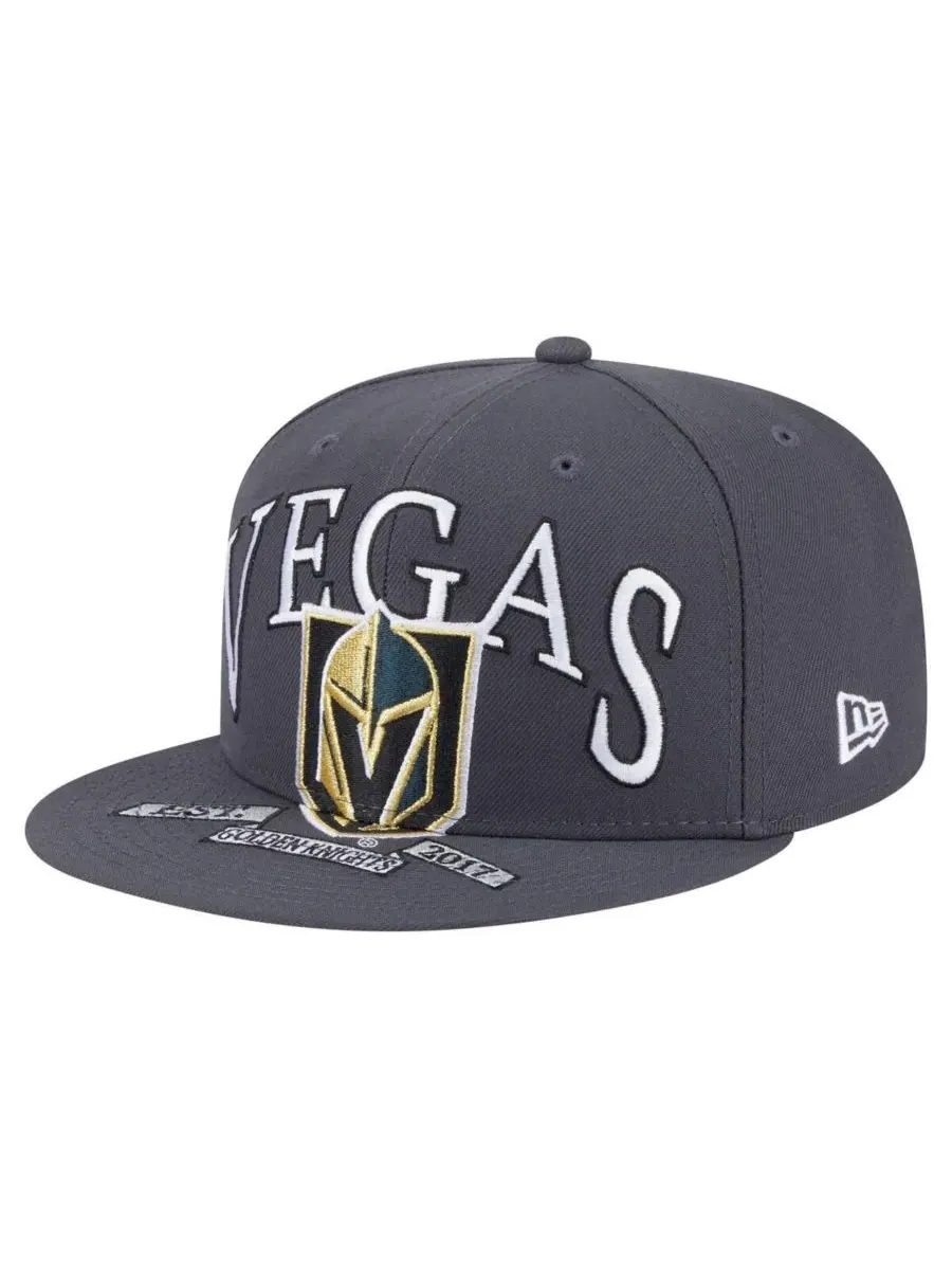 New Era Мужская серая кепка Vegas Golden Knights Oversized Arch 59Fifty — изображение 1 из 4, серый