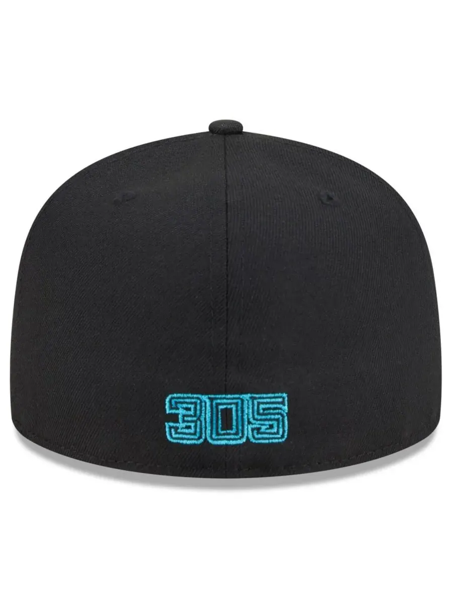 New Era Мужская черная бейсболка Miami Marlins 2025 City Connect 59FIFTY — изображение 4 из 4, черный