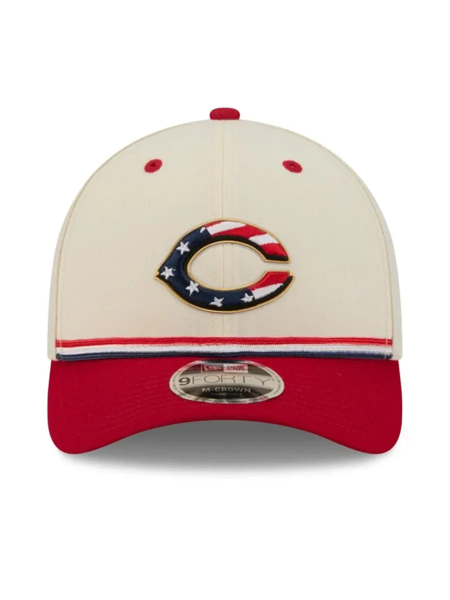 Кепка New Era 9FORTY M-Crown с козырьком, модель USA 250 — изображение 2 из 5, кремовый красный