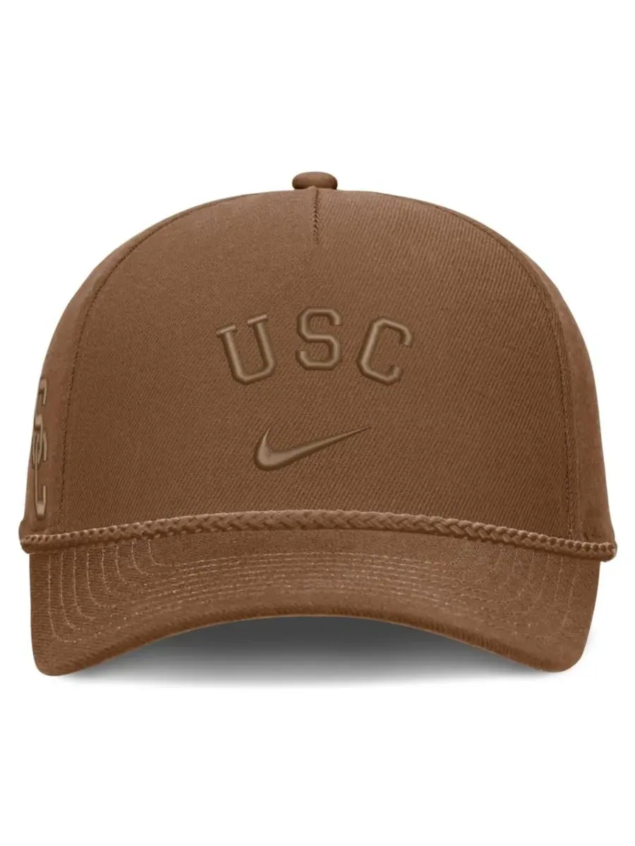Кепка Nike Rise с косичкой по козырьку, USC Trojans — изображение 2 из 4, коричневый