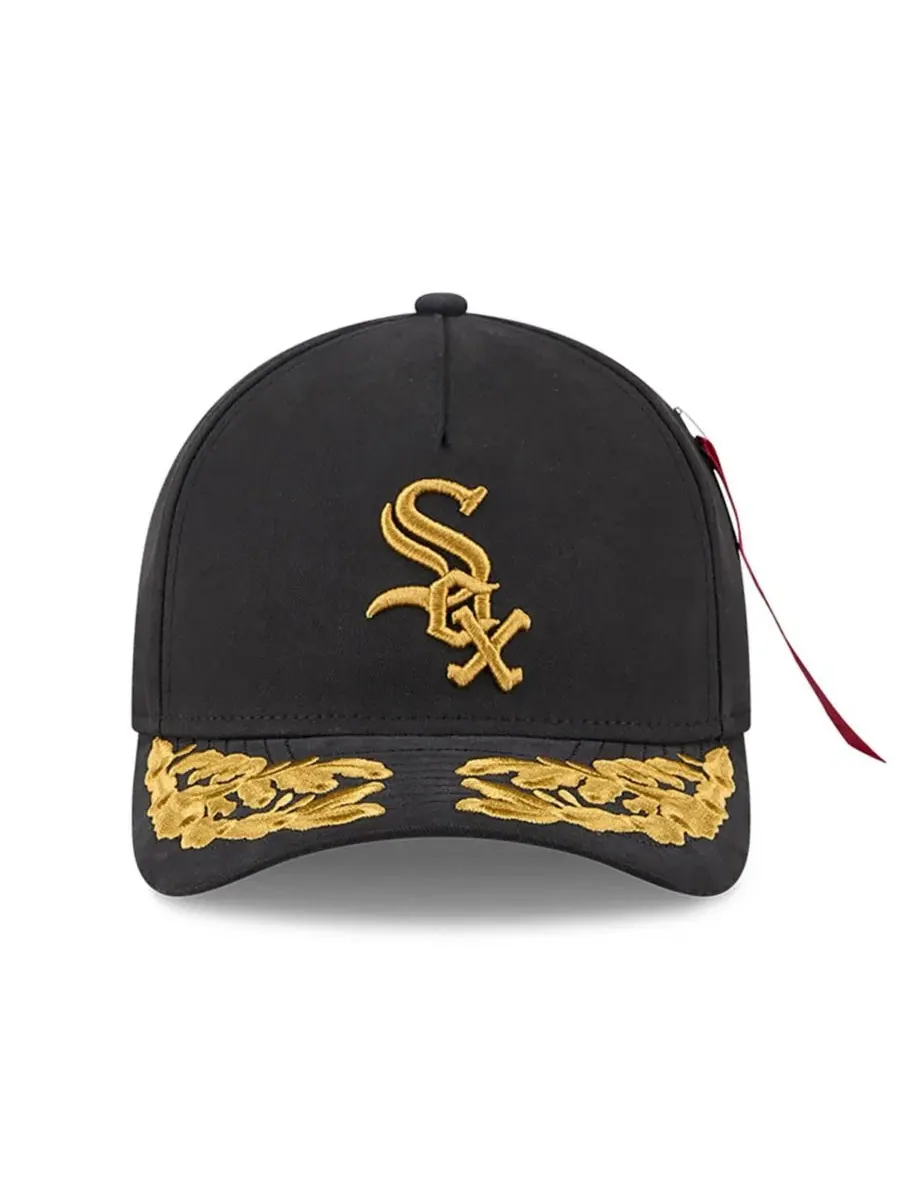 Кепка A-Frame 9FORTY с вышивкой Chicago White Sox New Era X Alpha Industries — изображение 2 из 5, черный