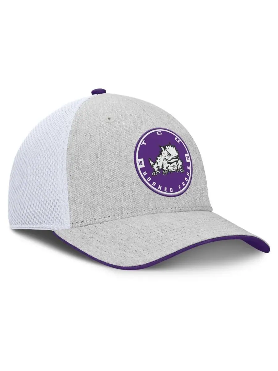 Fanatics Мужская кепка TCU Horned Frogs Trigger Flex серо-белого цвета — изображение 2 из 4, серый белый