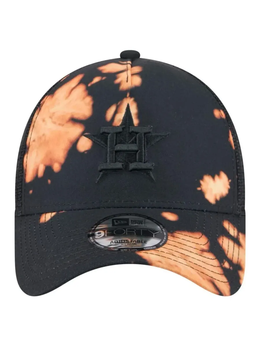 New Era Мужская черная бейсболка Houston Astros Bleached A-Frame 9FORTY с регулируемым размером — изображение 2 из 4, черный