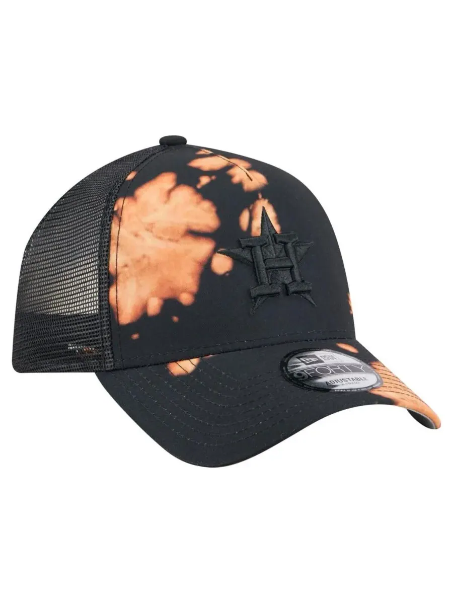 New Era Мужская черная бейсболка Houston Astros Bleached A-Frame 9FORTY с регулируемым размером — изображение 3 из 4, черный