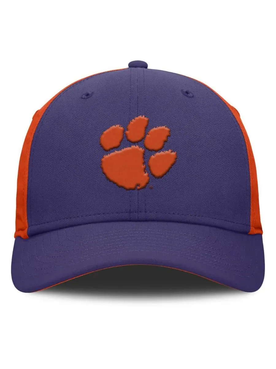 Nike Мужская фиолетово-оранжевая кепка Clemson Tigers 2025 Sideline Rise Local Performance Flex Hat — изображение 3 из 4