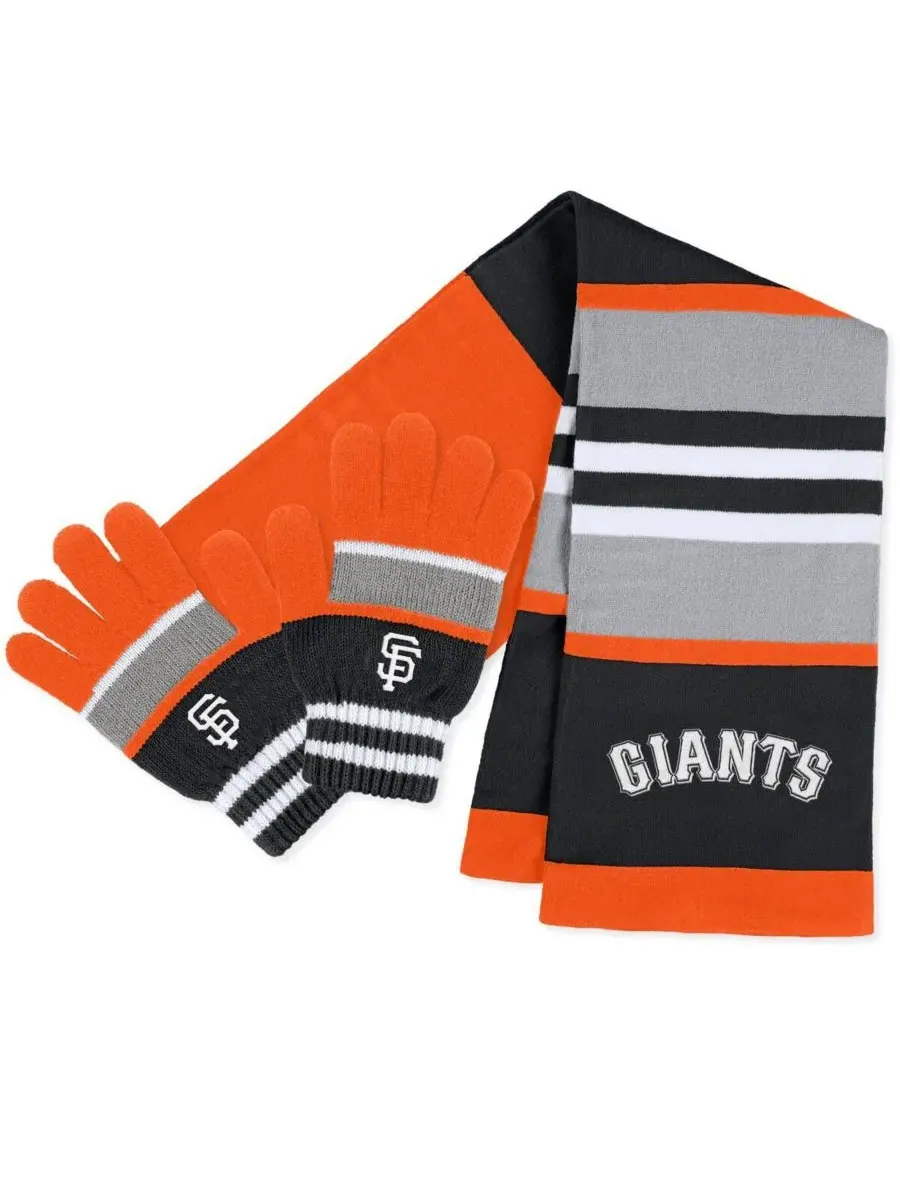 Женский комплект из перчатки и шарфа с полосками в стиле команды San Francisco Giants WEAR by Erin — изображение 1 из 3