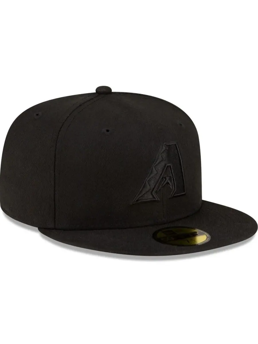 New Era Мужская кепка Arizona Diamondbacks Black on Black 59FIFTY Fitted Hat — изображение 3 из 4, черный